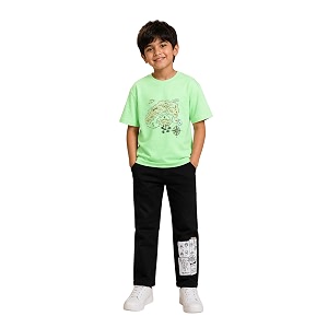 KiddoPanti Boys Printed Co-Ords Set 100