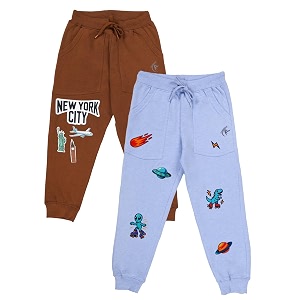 KiddoPanti Boys Solid Fleece Track Pants