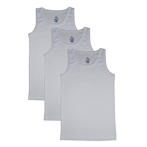 kiddopanti boys solid rib vest pack of 3