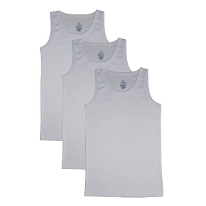 kiddopanti boys solid rib vest pack of 3
