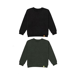 kiddopanti boys solid round neck full sleeve fleece sweatshirt  60 cotton 40 polyester  soft warm winter pullover  ribbed cuffs amp hem  casual winter sweatshirt for kids