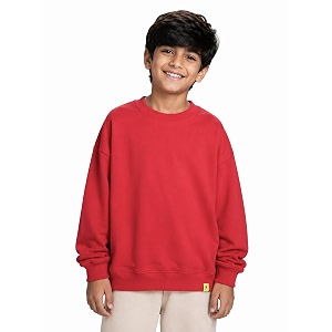 kiddopanti boys solid round neck full sleeve fleece sweatshirt  60 cotton 40 polyester  soft warm winter pullover  ribbed cuffs amp hem  casual winter sweatshirt for kids