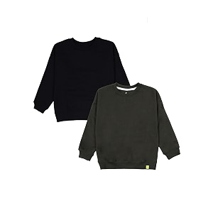 kiddopanti boys solid round neck full sleeve fleece sweatshirt  60 cotton 40 polyester  soft warm winter pullover  ribbed cuffs amp hem  casual winter sweatshirt for kids