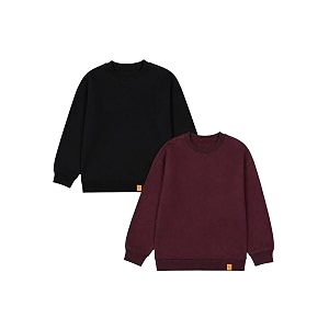 kiddopanti boys solid round neck full sleeve fleece sweatshirt  60 cotton 40 polyester  soft warm winter pullover  ribbed cuffs amp hem  casual winter sweatshirt for kids