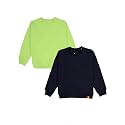 KiddoPanti Boys Solid Round Neck Full Sleeve Fleece Sweatshirt | 60% Cotton 40% Polyester | Soft Warm Winter Pullover | Ribbed Cuffs &amp; Hem | Casual Winter Sweatshirt for Kids