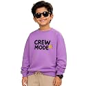 KiddoPanti Boys Solid Round Neck Full Sleeve Fleece Sweatshirt | 60% Cotton 40% Polyester | Soft Warm Winter Pullover | Ribbed Cuffs &amp; Hem | Casual Winter Sweatshirt for Kids
