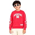 KiddoPanti Boys Solid Round Neck Full Sleeve Fleece Sweatshirt | 60% Cotton 40% Polyester | Soft Warm Winter Pullover | Ribbed Cuffs &amp; Hem | Casual Winter Sweatshirt for Kids