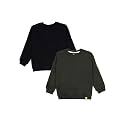 KiddoPanti Boys Solid Round Neck Full Sleeve Fleece Sweatshirt | 60% Cotton 40% Polyester | Soft Warm Winter Pullover | Ribbed Cuffs &amp; Hem | Casual Winter Sweatshirt for Kids