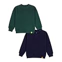 KiddoPanti Boys Solid Round Neck Full Sleeve Fleece Sweatshirt | 60% Cotton 40% Polyester | Soft Warm Winter Pullover | Ribbed Cuffs &amp; Hem | Casual Winter Sweatshirt for Kids