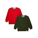 KiddoPanti Boys Solid Round Neck Full Sleeve Fleece Sweatshirt | 60% Cotton 40% Polyester | Soft Warm Winter Pullover | Ribbed Cuffs &amp; Hem | Casual Winter Sweatshirt for Kids