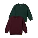 KiddoPanti Boys Solid Round Neck Full Sleeve Fleece Sweatshirt | 60% Cotton 40% Polyester | Soft Warm Winter Pullover | Ribbed Cuffs &amp; Hem | Casual Winter Sweatshirt for Kids