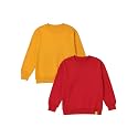 KiddoPanti Boys Solid Round Neck Full Sleeve Fleece Sweatshirt | 60% Cotton 40% Polyester | Soft Warm Winter Pullover | Ribbed Cuffs &amp; Hem | Casual Winter Sweatshirt for Kids