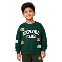 KiddoPanti Boys Solid Round Neck Full Sleeve Fleece Sweatshirt | 60% Cotton 40% Polyester | Soft Warm Winter Pullover | Ribbed Cuffs &amp; Hem | Casual Winter Sweatshirt for Kids