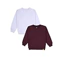 KiddoPanti Boys Solid Round Neck Full Sleeve Fleece Sweatshirt | 60% Cotton 40% Polyester | Soft Warm Winter Pullover | Ribbed Cuffs &amp; Hem | Casual Winter Sweatshirt for Kids