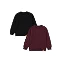 KiddoPanti Boys Solid Round Neck Full Sleeve Fleece Sweatshirt | 60% Cotton 40% Polyester | Soft Warm Winter Pullover | Ribbed Cuffs &amp; Hem | Casual Winter Sweatshirt for Kids