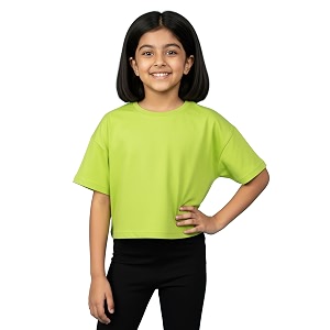 KiddoPanti Girls 100 Cotton Solid Drop Shoulder