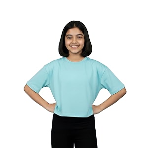KiddoPanti Girls 100 Cotton Solid Drop Shoulder
