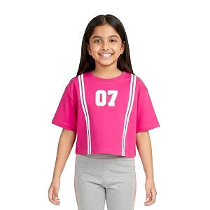 KiddoPanti Girls 100 Cotton Solid Drop Shoulder