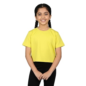 KiddoPanti Girls 100 Cotton Solid Drop Shoulder