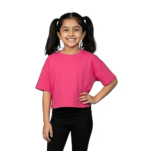 KiddoPanti Girls 100 Cotton Solid Drop Shoulder