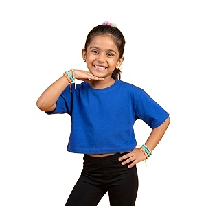 KiddoPanti Girls 100 Cotton Solid Drop Shoulder