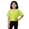 KiddoPanti Girls 100 Cotton Solid Drop Shoulder