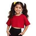 KiddoPanti Girls 100 Cotton Solid Drop Shoulder