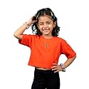 KiddoPanti Girls 100 Cotton Solid Drop Shoulder