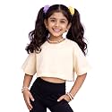 KiddoPanti Girls 100 Cotton Solid Drop Shoulder