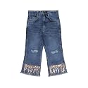 KiddoPanti Girls Bottom Flared Knee Distress Stretchable