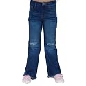 KiddoPanti Girls Bottom Flared Knee Distress Stretchable