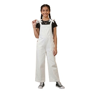 KiddoPanti Girls Denim Dungaree Pant Cotton