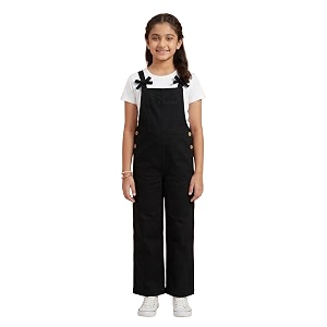KiddoPanti Girls Denim Dungaree Pant Cotton