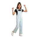 KiddoPanti Girls Denim Dungaree Pant Cotton