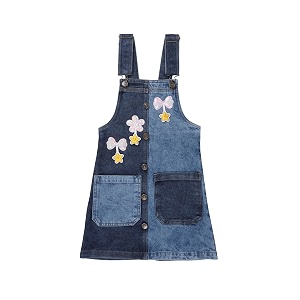 KiddoPanti Girls Denim Dungaree Skirt