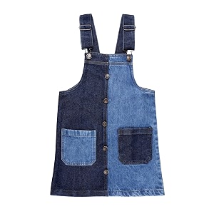 KiddoPanti Girls Denim Dungaree Skirt