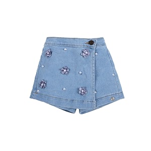 kiddopanti girls denim over lap shorts