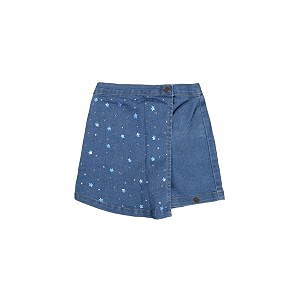 kiddopanti girls denim over lap shorts
