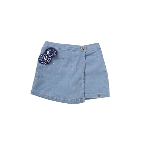 kiddopanti girls denim over lap shorts