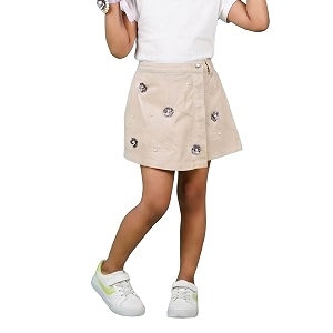 kiddopanti girls denim over lap shorts