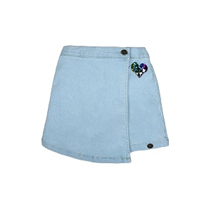 kiddopanti girls denim over lap shorts