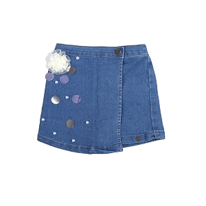 kiddopanti girls denim over lap shorts