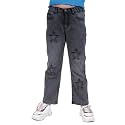 KiddoPanti Girls Full Length Frayed Star Patch
