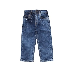 KiddoPanti Girls Solid Waist Elasticated Straight Fit
