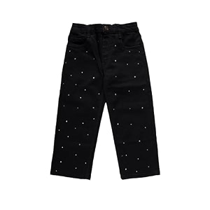 KiddoPanti Girls Solid Waist Elasticated Straight Fit