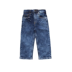 KiddoPanti Girls Solid Waist Elasticated Straight Fit