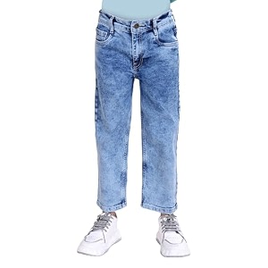 KiddoPanti Girls Solid Waist Elasticated Straight Fit