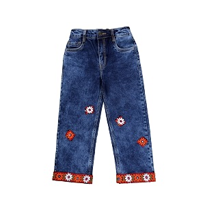 KiddoPanti Girls Solid Waist Elasticated Straight Fit