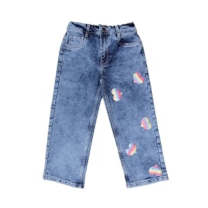 KiddoPanti Girls Solid Waist Elasticated Straight Fit