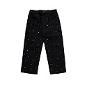 KiddoPanti Girls Solid Waist Elasticated Straight Fit
